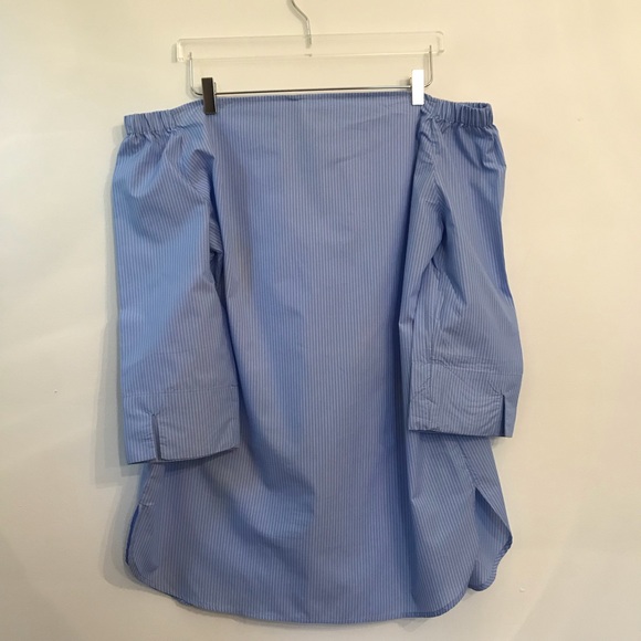 ✨ NWT Off-Shoulder Embroidered Floral Stripe Top - Picture 4 of 5